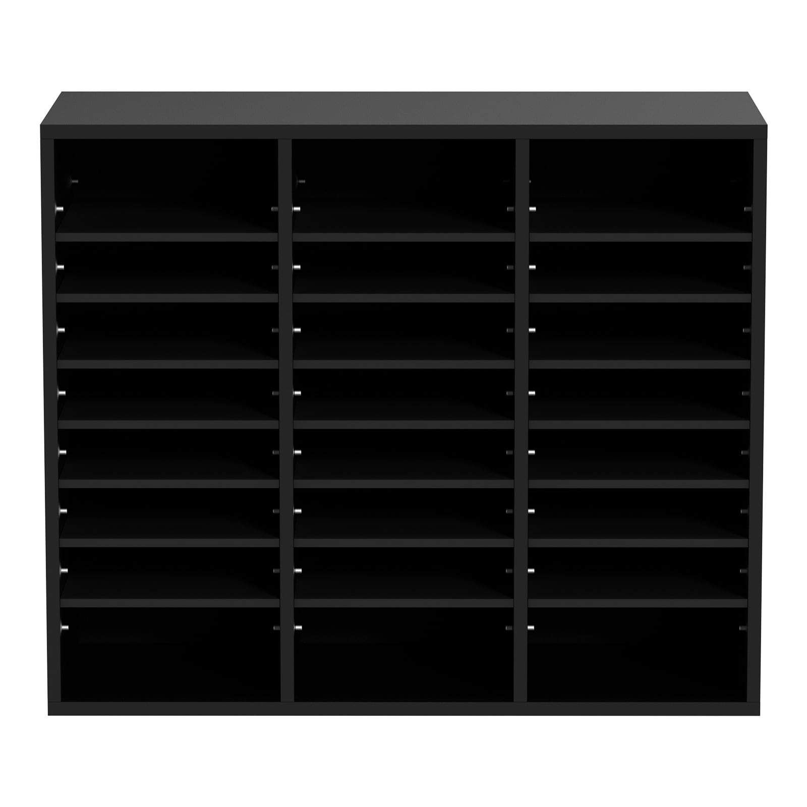 Wood Literature Organizer, 24 Compartments, File Sorter With Removable Shelves, Mailboxes Slot For Office Home Classroom Mailrooms Organization, EPA Certified, Black_maomaolike.com